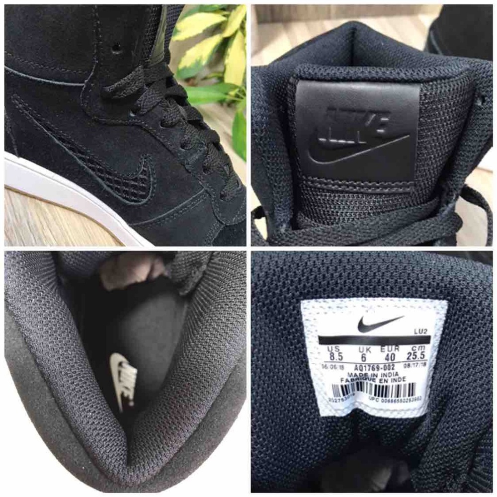 NWT Nike Ebernon Mid Prem Suede Black W AUTHENTIC - Picture 7 of 8